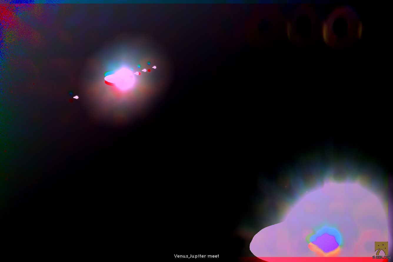 Venus_Jupiter meet (9h 35m 40s Dec. +15° 07' 42)_Chile 1 High Mag  Jun 30th, 2015 225702 UTC.png